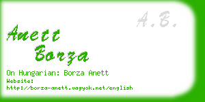 anett borza business card